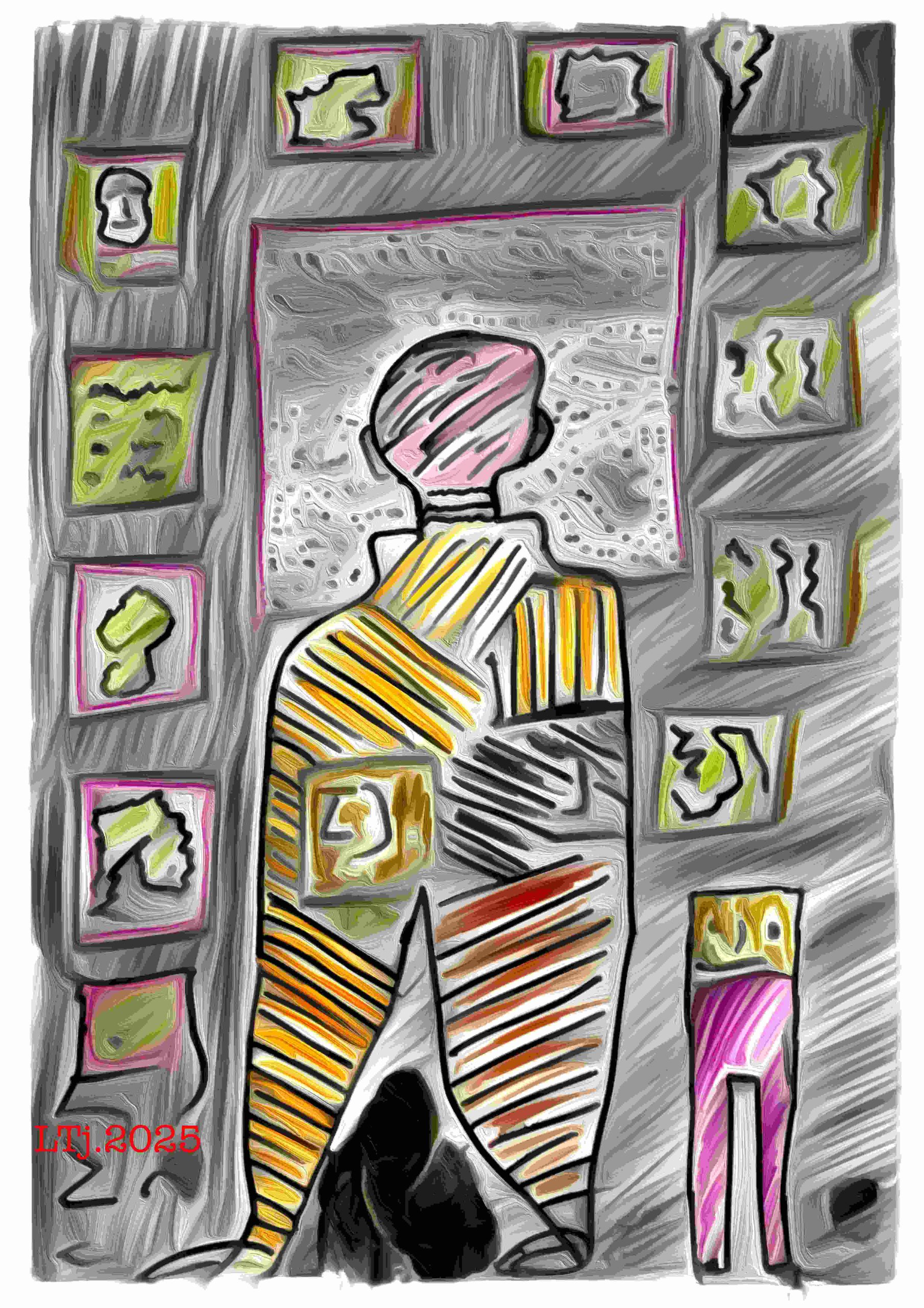 6 Acrylic PEN Review – LTj: "Black Loop – Gaze into the Pixel Realm" Painter: LTj  2025